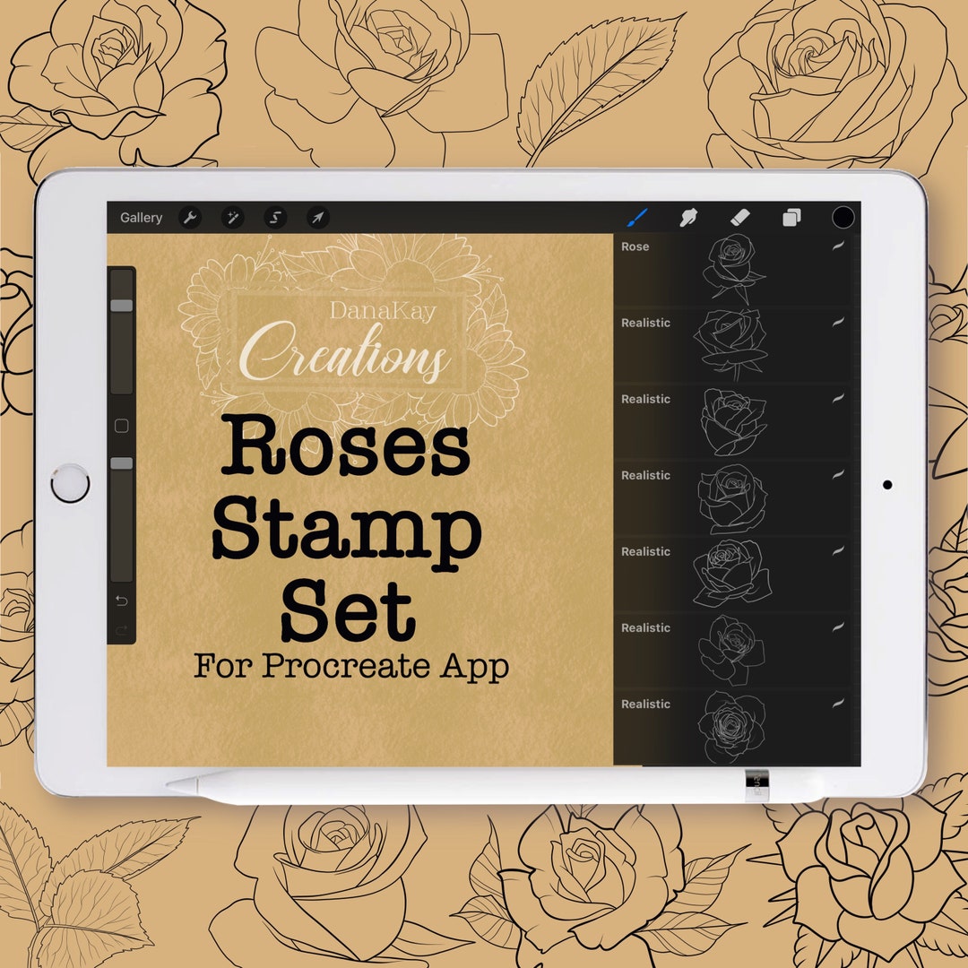 Procreate Rose Stamp Set, Digital Art Brushes - Etsy