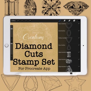 Procreate 22 Diamond Cut Stamps, Procreate Stamps, Procreate Brushes, Great for Digital Art