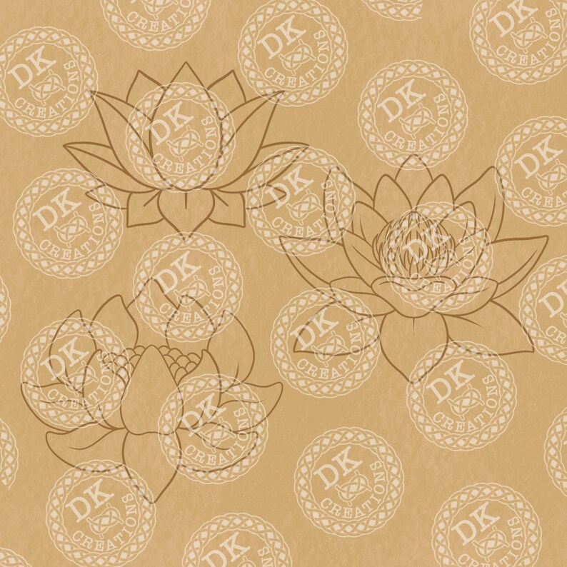 Procreate Lotus Stamp Set, Procreate Stamps, Procreate Brushes, Great for Digital Art image 6