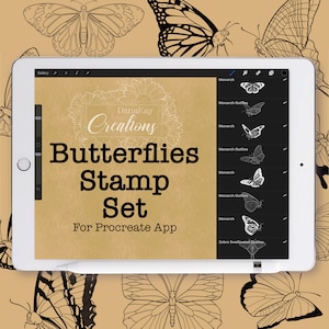Procreate Butterfly Stamps, Procreate Stamps, Procreate Brushes, Great for Digital Art