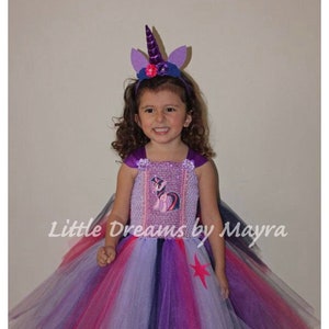 Twilight Sparkle Pony inspiriertes Tutu Kleid und Einhorn Haarschmuck - Twilight inspiriertes Kostüm bis 12 Jahre