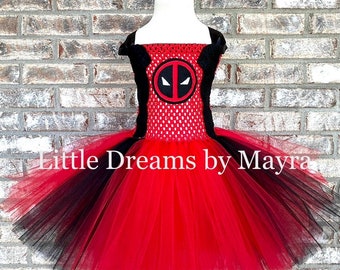 Black and red inspired tutu dress, super hero inspired birthday party outfit size nb to 12years, Halloween costume