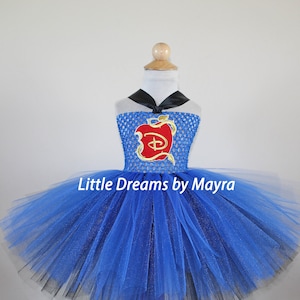 Royal blue inspired tutu dress, Descendants inspired birthday party outfit size nb to 12years