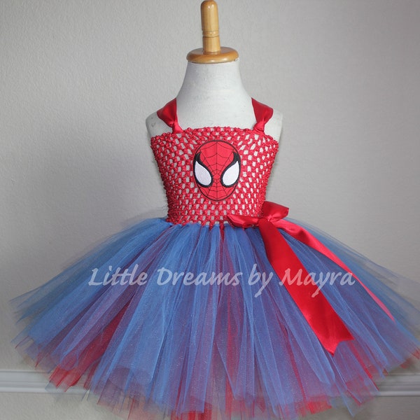 Spiderman inspired tutu dress, Super hero inspired birthday party outfit size nb to 12years