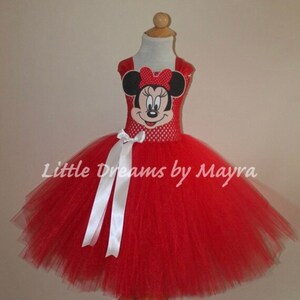 Minnie Mouse inspired tutu dress with headband, Halloween Minnie Mouse inspired size nb to 12years