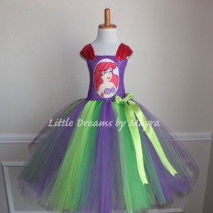 Princess Ariel inspired tutu costume, my little mermaid inspired birthday party dress size nb to 9years