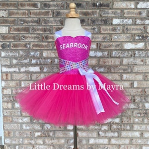 Zombies Addison inspired tutu dress with pompoms, Disney Zombies inspired birthday party outfit size nb to 14years