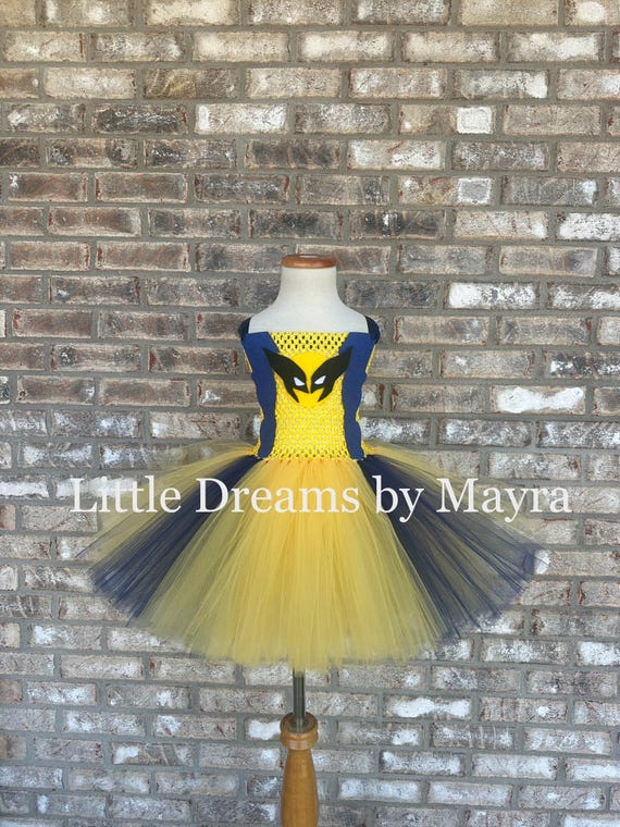 Yellow and navy inspired tutu dress, super hero inspired birthday party outfit size nb to 12years, Halloween costume
