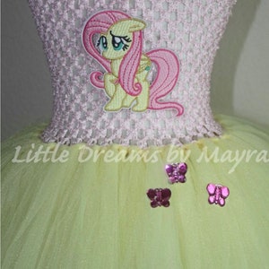 My Little pony Fluttershy inspired tutu dress - Fluttershy pony costume inspired size nb to 12years