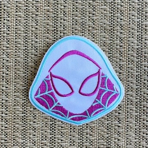 ゴーストスパイダー風アイロン接着、スパイダーマン風アイロン接着パッチ、スーパーヒーローの誕生日パーティー風アップリケ