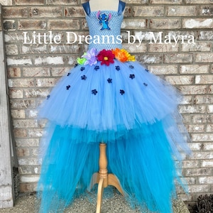 Stitch inspired costume, stitch inspired tutu dress, lilo and stitch inspired birthday party dress size nb to 12 years