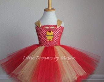 Op Ironman geïnspireerde tutu-jurk, op superhelden geïnspireerde outfit voor verjaardagsfeestje, maat NB tot 12 jaar