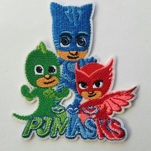 Pj mask iron on inspired patch, Pj mask birthday party inspired applique image 2