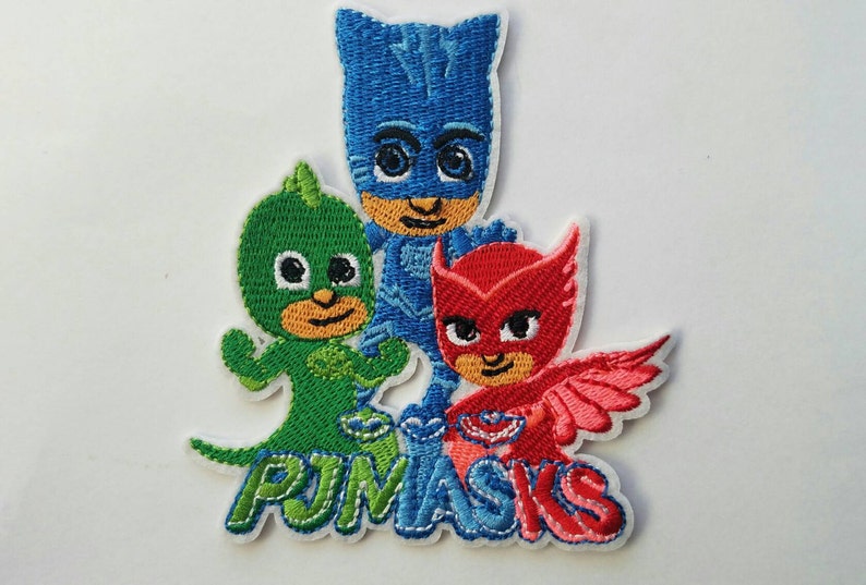 Pj mask iron on inspired patch, Pj mask birthday party inspired applique image 2