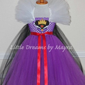 Villains inspired tutu dress costume and headband, evil Queen inspired costume, maleficent inspired Halloween dress size nb to 12years