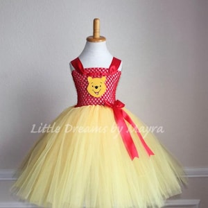 Winnie the pooh and friends inspired tutu dress and hairpiece, Winnie the pooh inspired birthday party costume available size nb to 12years