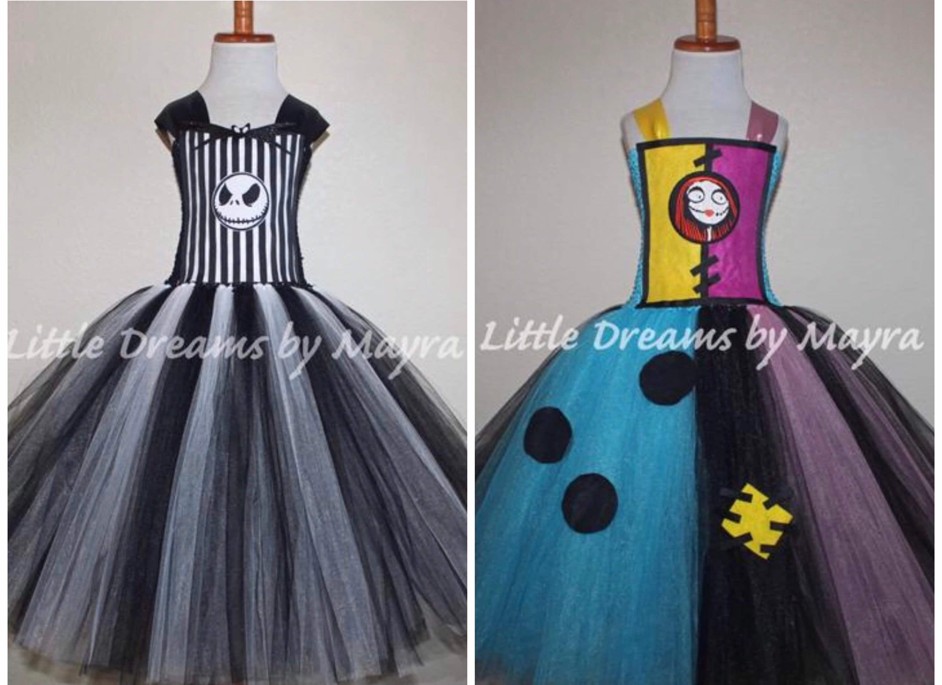 Jack Skellington and Sally Inspired From the Nightmare Before Christmas  Tutu Dress Costume and Headband, Halloween Dress Size Nb to 12years - Etsy