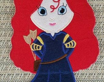 Princess Merida iron on patch inspired, Brave inspired iron on patch