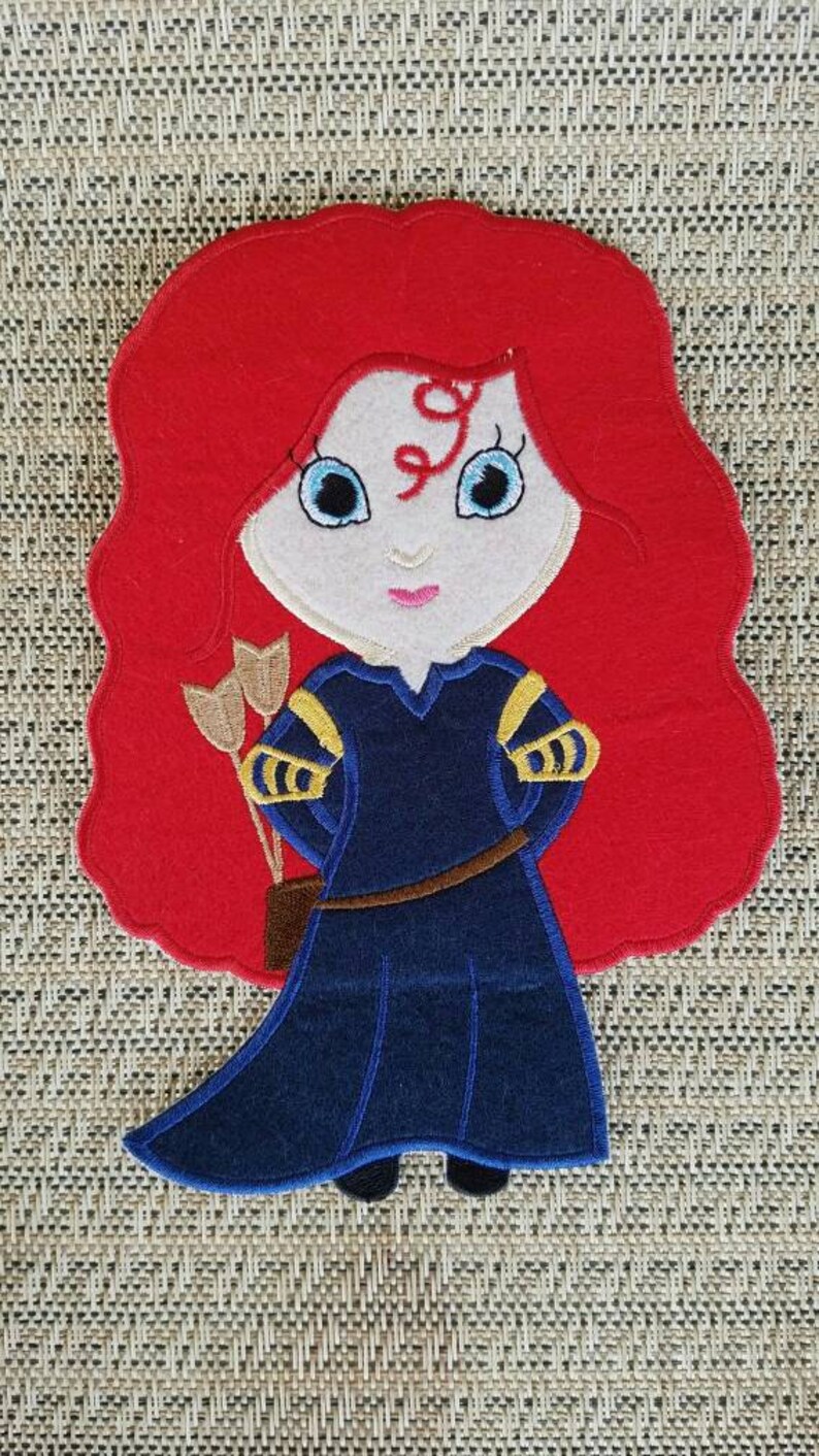 Princess Merida iron on patch inspired, Brave inspired iron on patch image 1