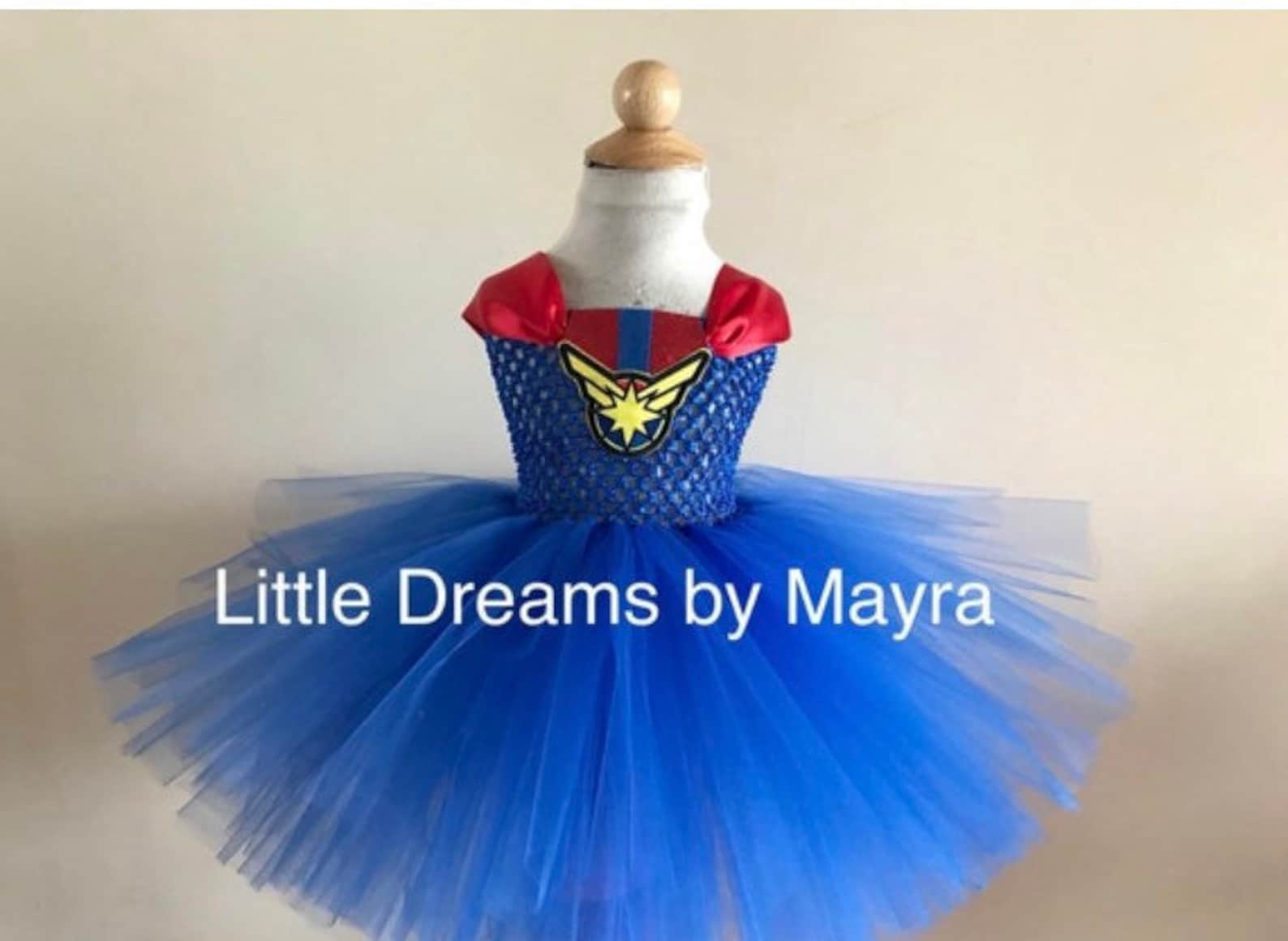 Captain marvel inspired tutu dress, Super hero inspired birthday party outfit size nb to 12years