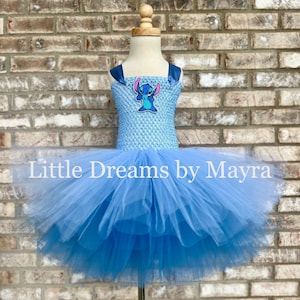 Stitch inspired tutu dress, Lilo and stitch inspired birthday party outfit size nb to 14years