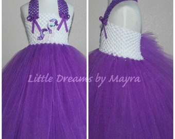 My little pony Rarität inspiriertes Tutu Kleid, Rarität inspiriertes Ponykostüm Größe nb bis 12 Jahre