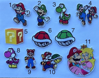 Mario Kart inspired iron on patch, Super Mario inspired iron on patch, Mario and Yoshi iron on patch