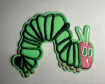 Caterpillar patch, caterpillar embroidery patch, caterpillar Birthday party applique