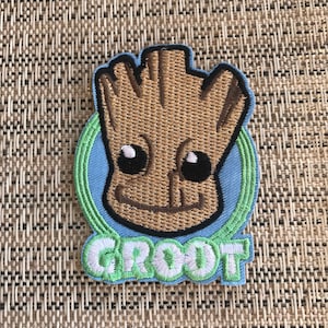 Baby Groot inspired iron on patch, super hero birthday party inspired applique