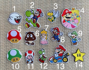 Mario Kart inspired iron on patch, Super Mario inspired iron on patch, Mario and Yoshi iron on patch