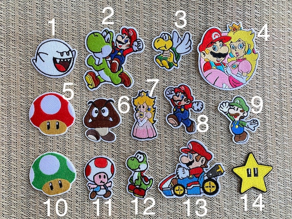 Mario Kart Inspired Iron on Patch, Super Mario Inspired Iron on Patch,  Mario and Yoshi Iron on Patch 