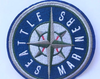 Seattle Marines iron on inspired patch, Seattle Marines embroidery patch inspired