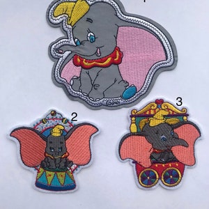 Dumbo inspired iron on patch, Dumbo birthday party inspired applique