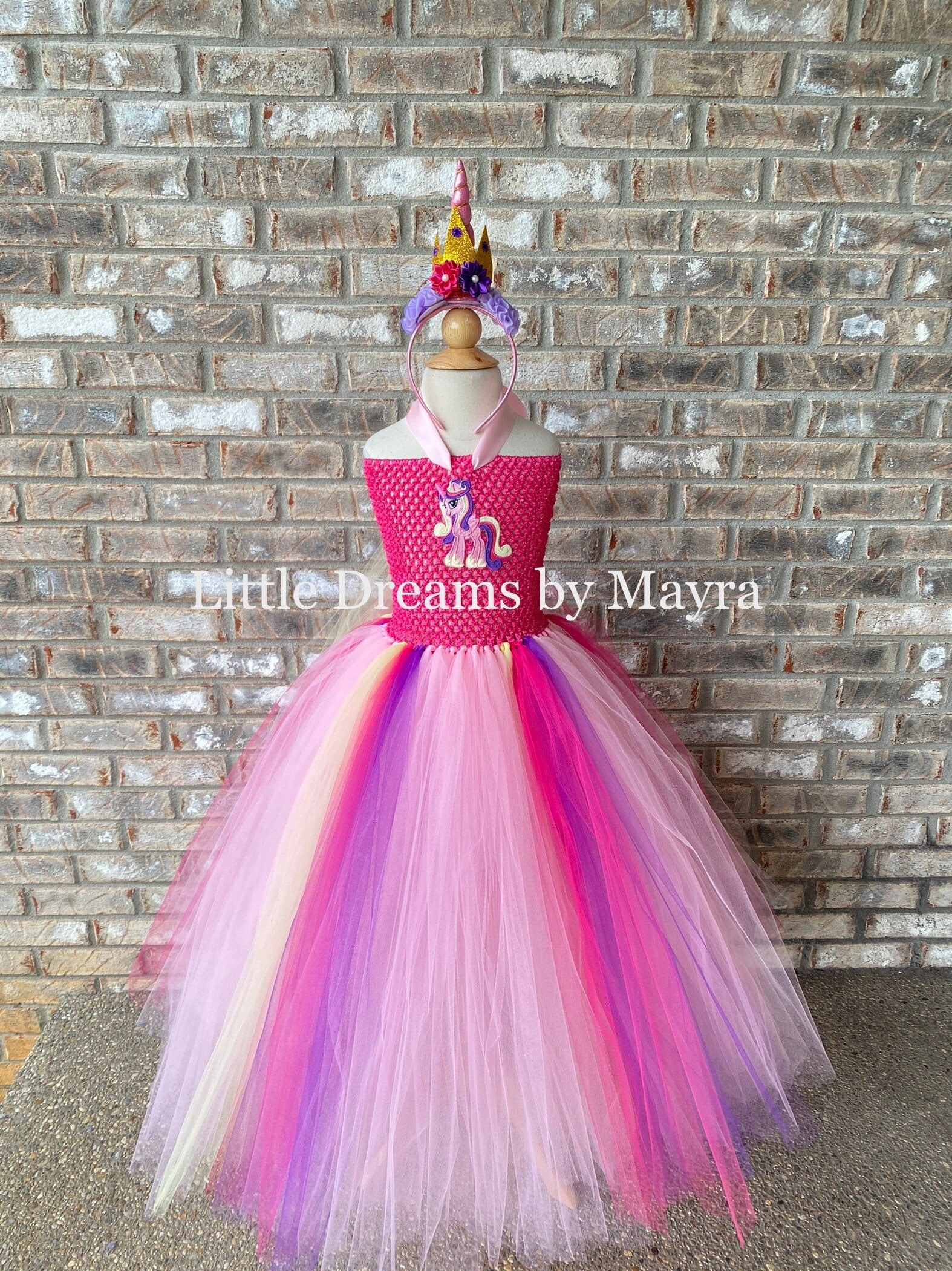 My Little Pony Princess Cadence with Unicorn Headband Inspired Tutu Dress - Cadence Costume Inspired Size NB to 12Years