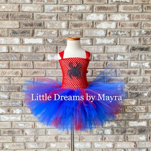 Spiderman inspired tutu dress, Super hero inspired birthday party outfit size nb to 12years