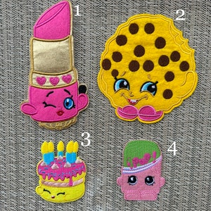 Shopkins iron on inspired patch, Shopkins embroidery patch inspired, Shopkins birthday party inpired large patch