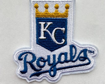 Kansas City Royals inspired iron on patch, Kansas City Royals inspired embroidery patch