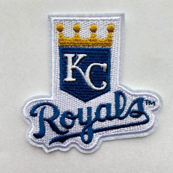 Kansas City Royals inspired iron on patch, Kansas City Royals inspired embroidery patch