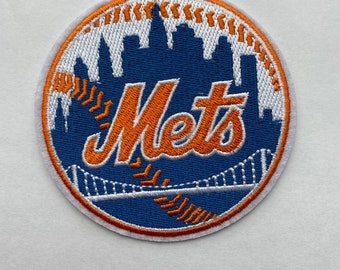 New York Mets iron on inspired patch, New York Mets embroidery patch inspired