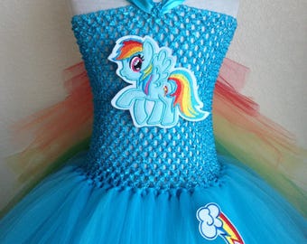 My Little Pony Rainbow Dash Style Tutu Dress - Etsy