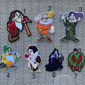 Snow White inspired iron on patch, embroidery iron on applique