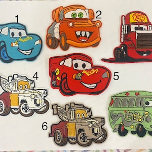 Lightning McQueen Cars iron on inspired patch, Lightning McQueen birthday party embroidery patch inspired