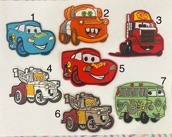 Lightning McQueen Cars iron on inspired patch, Lightning McQueen birthday party embroidery patch inspired
