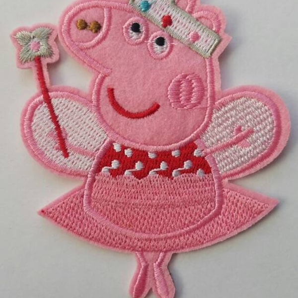 Peppa pig iron on inspired patch, Peppa pig ballerina birthday party inspired patch