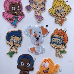 Bubble guppies iron on inspired patch, Bubble guppies birthday party inspired applique