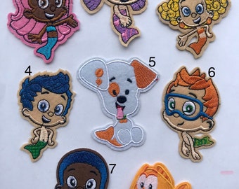 Bubble guppies iron on inspired patch, Bubble guppies birthday party inspired applique