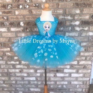 Baby Elsa inspired tutu dress, Frozen inspired birthday party outfit size nb to 14 years