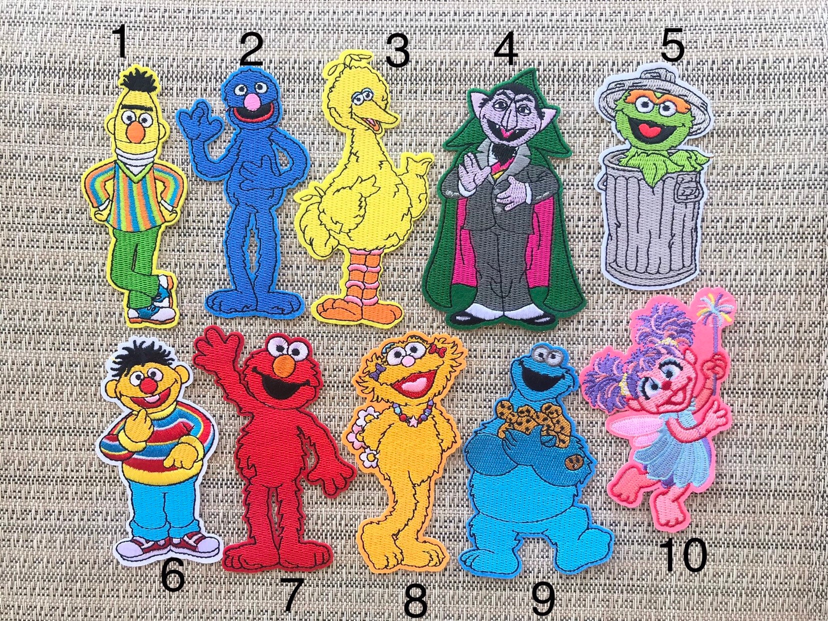 Pulaqi Cartoon Cute Sesame Street Patch ELMO COOKIE Anime Iron on Patches  DIY Embroidered Patches For Kids Clothes Stripe Badges