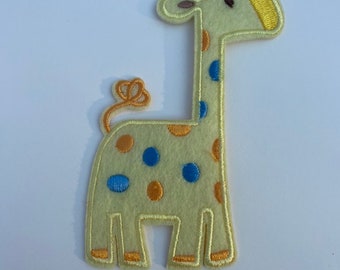 Baby giraffe iron on inspired embroidery patch, Giraffe iron on inspired patch