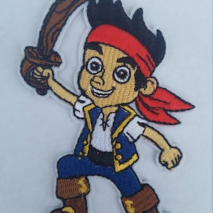 Jake and the Neverlands pirates iron on inspired embroidery patch, Jake birthday party inspired applique